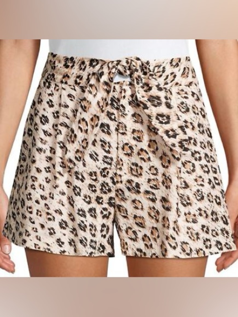 Joie Carden Leopard Print Tie-Waist High-Rise Shorts